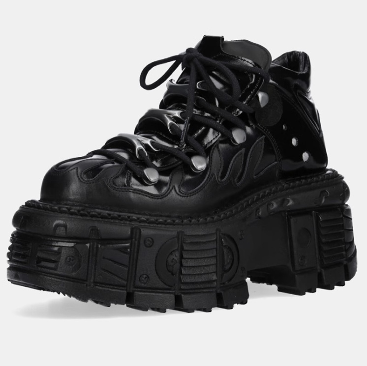 Marhabőr sziklacipők, spanyol sötét platformcipők, punk bőrcipők, férfiak és nők, azonos stílusú, fémből készült, magas szárú, vastag talpú apacipők