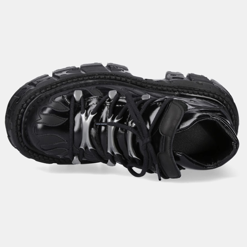 Marhabőr sziklacipők, spanyol sötét platformcipők, punk bőrcipők, férfiak és nők, azonos stílusú, fémből készült, magas szárú, vastag talpú apacipők