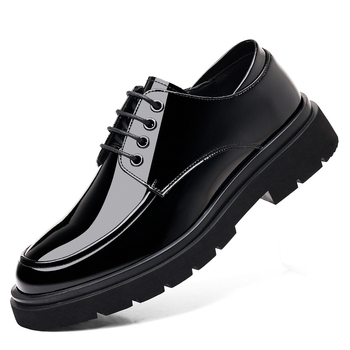 Δερμάτινα Παπούτσια Ανδρικά, Φωτεινά Δερμάτινα, Νεανικά, Βρετανικού Στυλ, Χοντρό Στήριγμα, Αυξημένα Επιχειρηματικά Παπούτσια, Μεγάλα Κεφάλια, Παπούτσια SJ6265