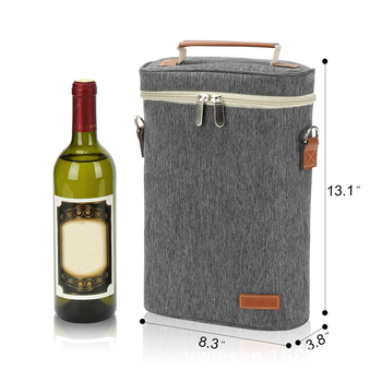 2 pudeliga isoleeritud veinikott, kahe pudeliga veinijahutuskott, alumiiniumfooliumiga paksendatud punase veini jahutuskott, jääkottide kohandamine