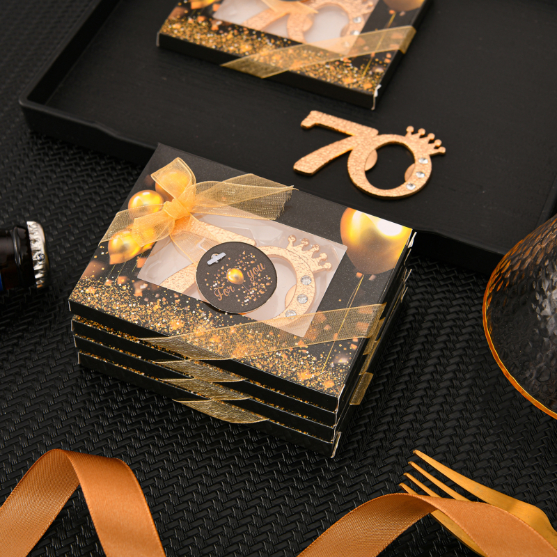 70 éves sörnyitó születésnapi ajándék parti parti ajándék ajándék fekete arany téma digitális korona 70 sörnyitó