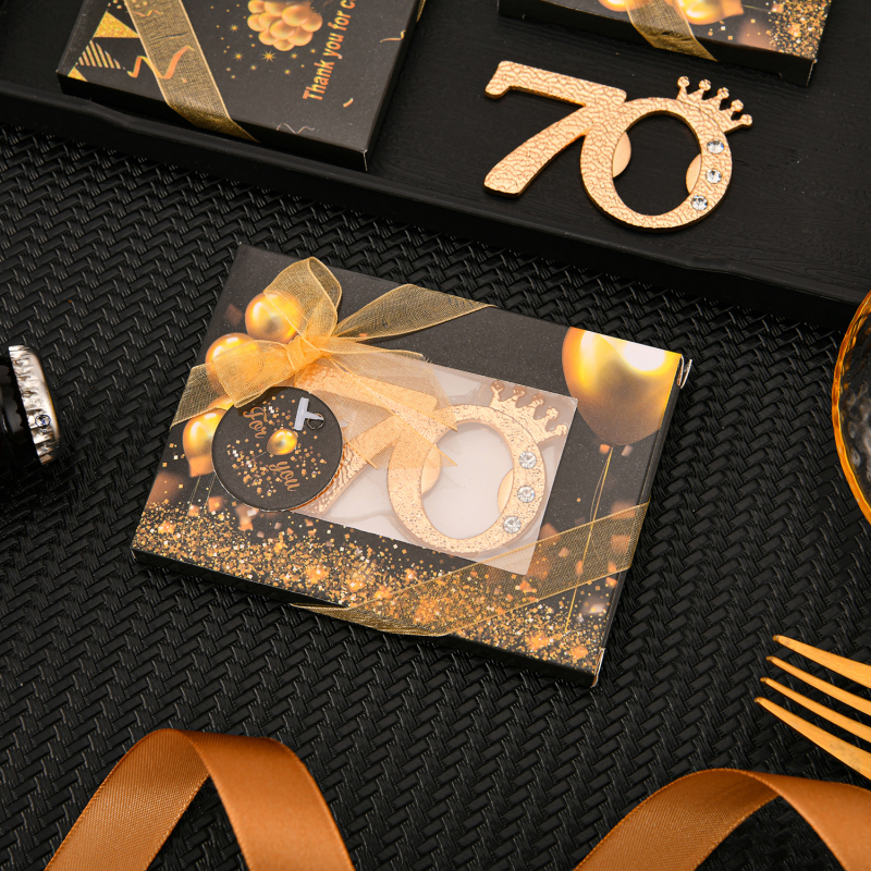 70 éves sörnyitó születésnapi ajándék parti parti ajándék ajándék fekete arany téma digitális korona 70 sörnyitó