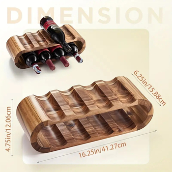Ξύλινα στολίδια κόκκινου κρασιού διπλής στρώσης από μασίφ ξύλο, μοντέρνα απλή επιφάνεια εργασίας, ράφι επίδειξης κόκκινου κρασιού, ράφι επίδειξης κόκκινου κρασιού
