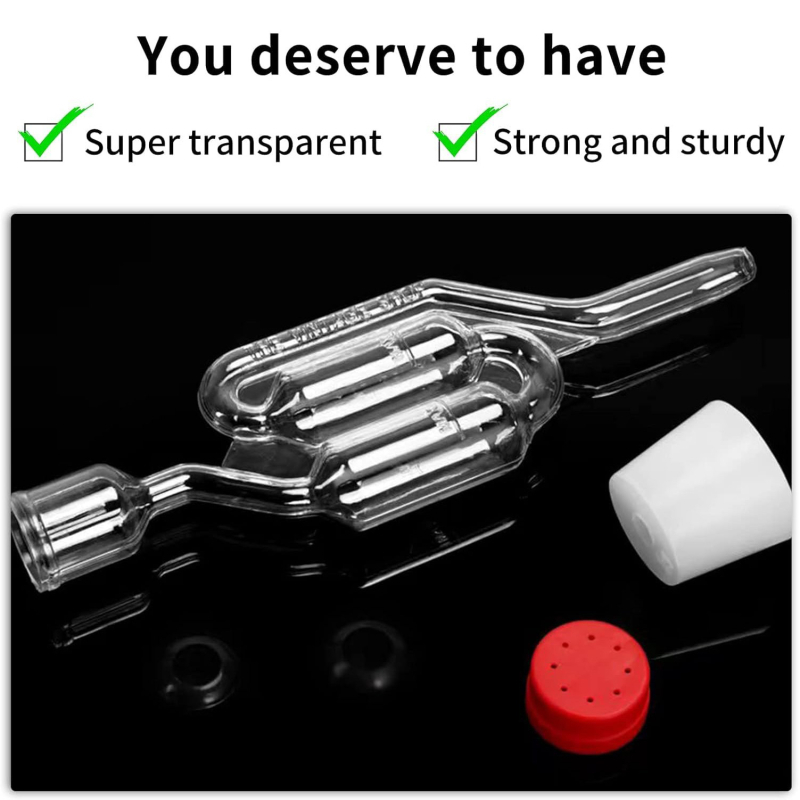 Комплект за ферментационен въздушен шлюз с мехурчета, тапа № 6 и шайба за въздушен шлюз за варене на туршии за вино и бира