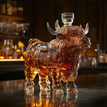 Whisky dekantáló, Boros dekantáló, Állat alakú borosüveg, Átlátszó borkészlet, Oroszlán dekantáló