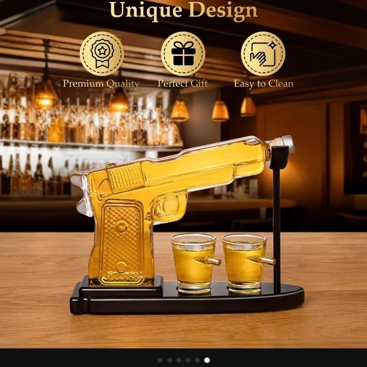 Határokon átnyúló népszerű üvegpisztoly whisky dekanter whisky adagoló bútorok borkészlet ajándékok otthoni ajándékok