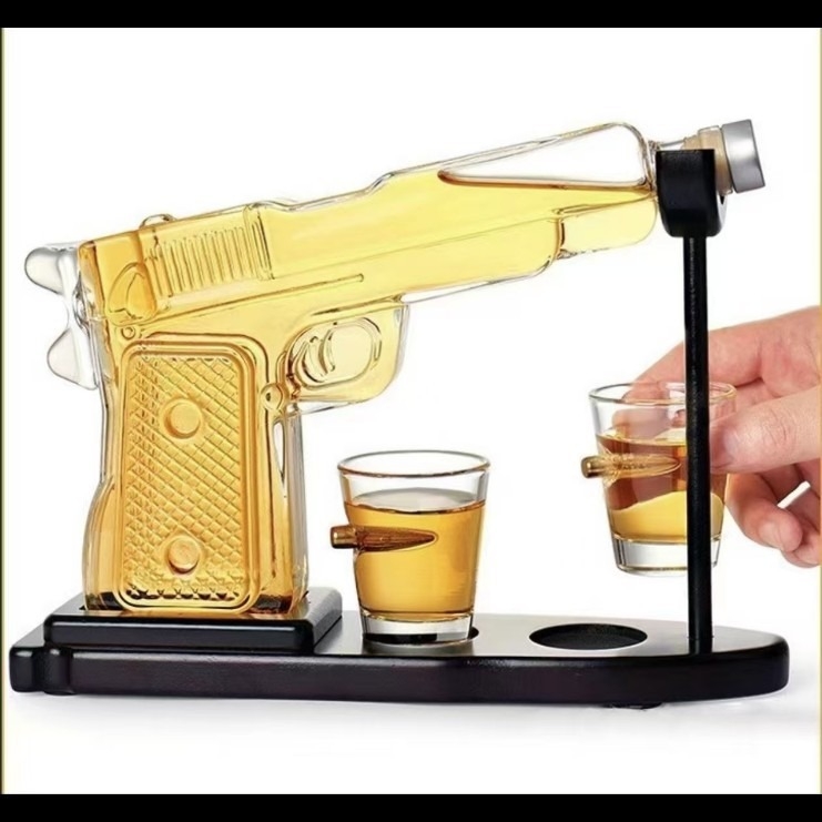 Határokon átnyúló népszerű üvegpisztoly whisky dekanter whisky adagoló bútorok borkészlet ajándékok otthoni ajándékok