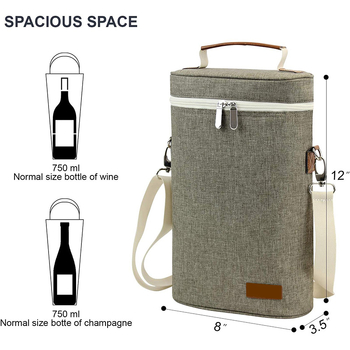 2 pudelit isoleeritud veinikott veinikott käekott jahutuskott õlarihma ja pudeliavajaga õuepikniku veinikott