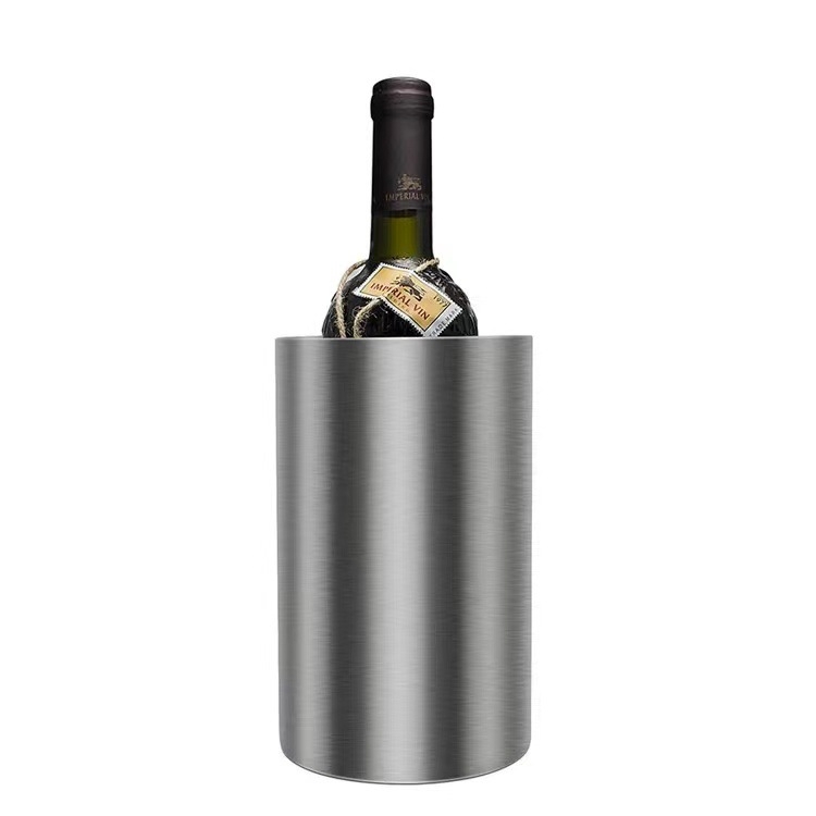 Gamykloje tiekiamas nerūdijančio plieno dvigubas ledo kibirėlis, tiesus ledo kibirėlis, 1,6 l ledo, vyno kibirėlis, alaus kibirėlis, dvigubas nerūdijančio plieno