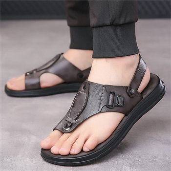 Shein Temu Διασυνοριακά Ηλεκτρονικά Εμπορικά Δερμάτινα Σανδάλια Ανδρών Απλά Μοντέρνα Ευέλικτα Ανδρικά Παπούτσια Παραλίας Ανδρικά Drop Shipping