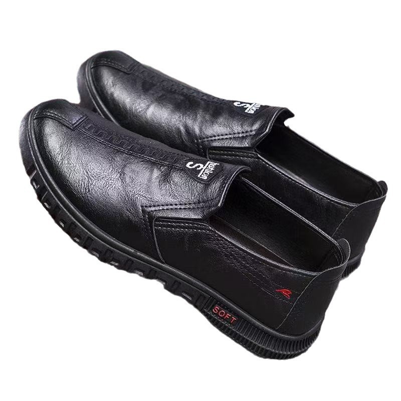 Új férfi üzleti alkalmi cipők koreai divatos bőr cipők férfi puha talpú autós cipők bebújós lapos sarkú apacipők