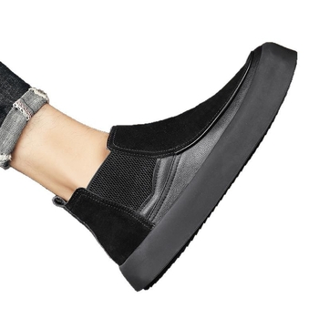 Ανδρικές μπότες Martin Boots 2025, μοντέρνες, βρετανικού στιλ, μεσαίου ύψους, για την άνοιξη, νέες μαύρες, χαμηλοτάκουνες, δερμάτινες μπότες.