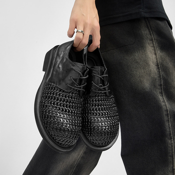 Παπούτσια Cleanfit Derby Ανδρικά Παπούτσια Υψηλής Ποιότητας Καλοκαιρινά Χειροποίητα Δερμάτινα Παπούτσια με Τρύπες