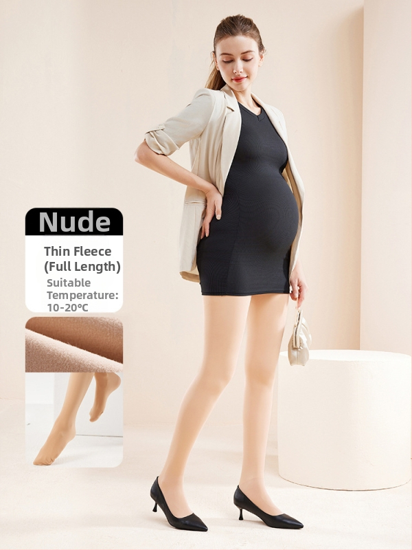 Chunyi kismama csípőtámaszos és fenékemelést segítő, meleg leggings, polár béléssel és vastagított, bőrszínű harisnyanadrág