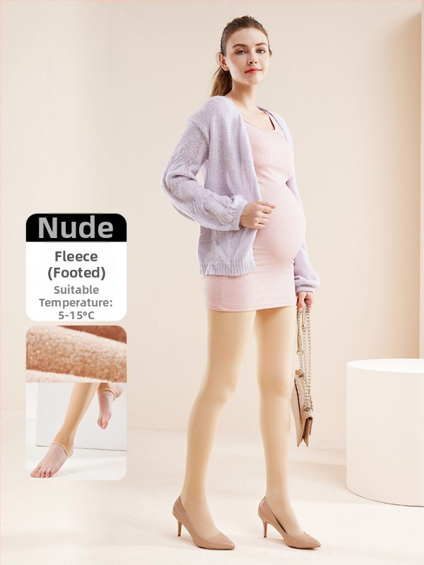 Chunyi kismama csípőtámaszos és fenékemelést segítő, meleg leggings, polár béléssel és vastagított, bőrszínű harisnyanadrág