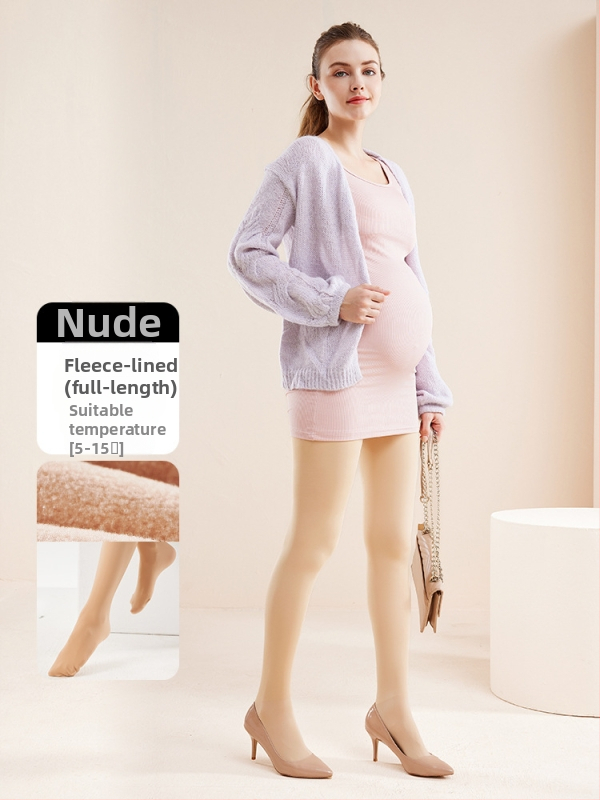 Chunyi kismama csípőtámaszos és fenékemelést segítő, meleg leggings, polár béléssel és vastagított, bőrszínű harisnyanadrág