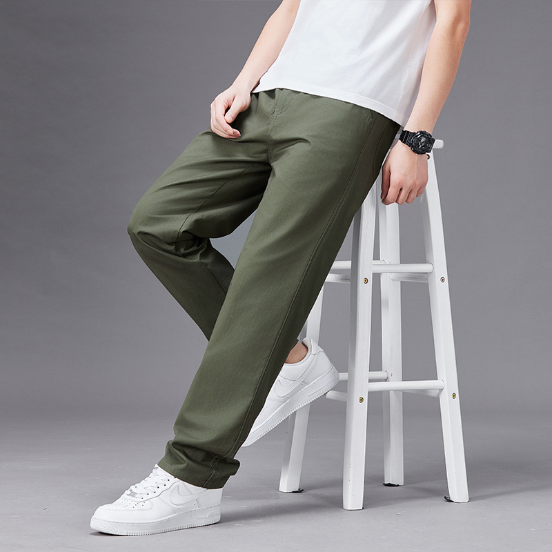 Férfi vékony, lezser nadrág, plus size tavaszi és őszi sportnadrág, laza, egyenes szabású nadrág, pamut overall, határokon átnyúló vásárlásra is kapható.