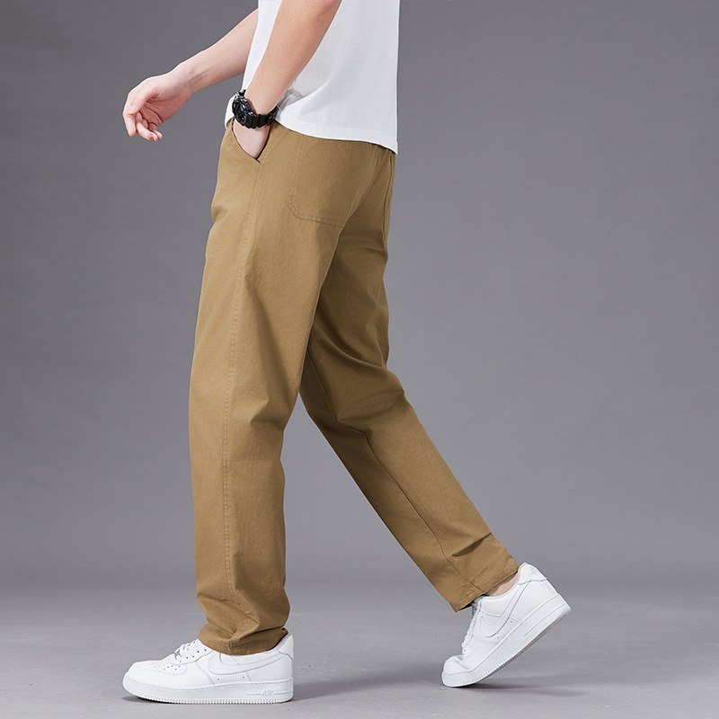 Férfi vékony, lezser nadrág, plus size tavaszi és őszi sportnadrág, laza, egyenes szabású nadrág, pamut overall, határokon átnyúló vásárlásra is kapható.