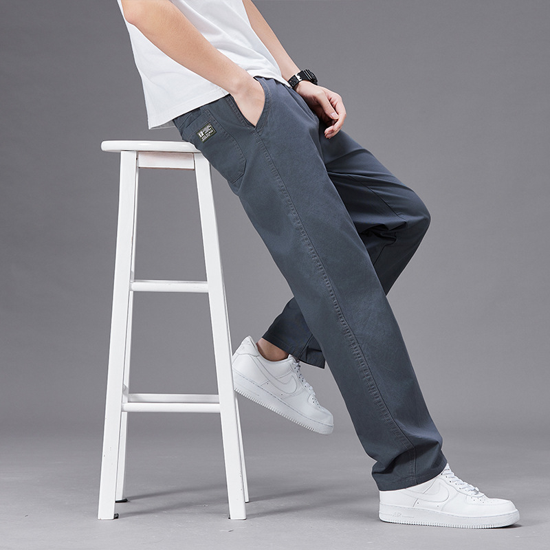 Férfi vékony, lezser nadrág, plus size tavaszi és őszi sportnadrág, laza, egyenes szabású nadrág, pamut overall, határokon átnyúló vásárlásra is kapható.