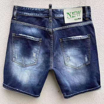 2025 Пролетни нови мъжки прави дънкови шорти с персонализиран печат на букви, модерна марка, универсални, американски, горещи продажби