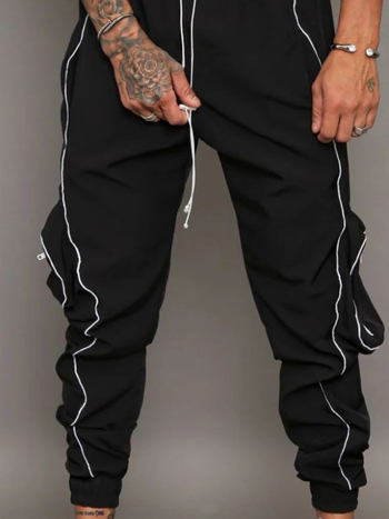 Határokon átnyúló e-kereskedelemmel foglalkozó független állomású férfi lezser fényvisszaverő csíkos tavaszi, nyári és őszi normál utcai tide többzsebes overall