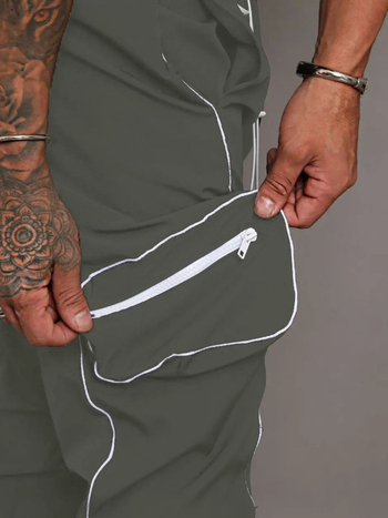 Határokon átnyúló e-kereskedelemmel foglalkozó független állomású férfi lezser fényvisszaverő csíkos tavaszi, nyári és őszi normál utcai tide többzsebes overall