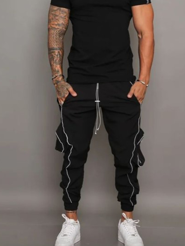 Határokon átnyúló e-kereskedelemmel foglalkozó független állomású férfi lezser fényvisszaverő csíkos tavaszi, nyári és őszi normál utcai tide többzsebes overall