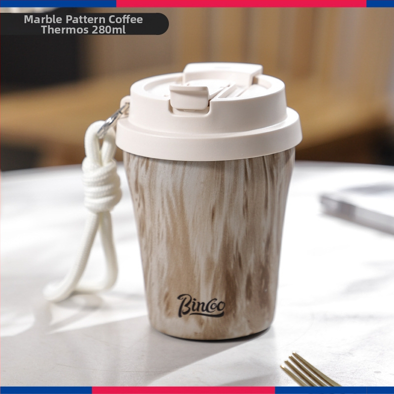 Bincoo kohvitass/fikseeritud pihustiga portselanist suure mahutavusega termoskruus retro värviväärtusega kaasaskantav tass