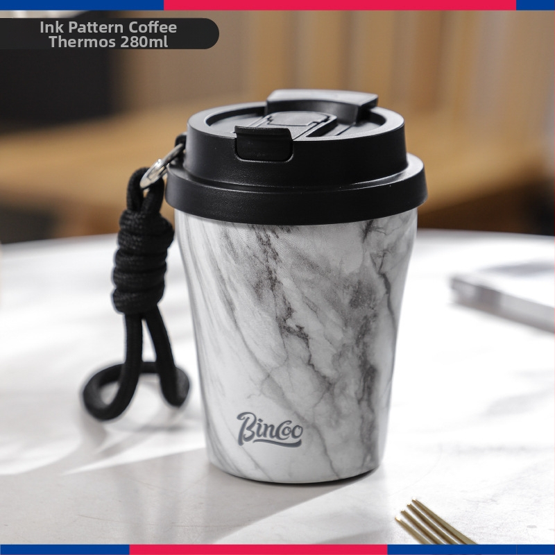 Bincoo kohvitass/fikseeritud pihustiga portselanist suure mahutavusega termoskruus retro värviväärtusega kaasaskantav tass