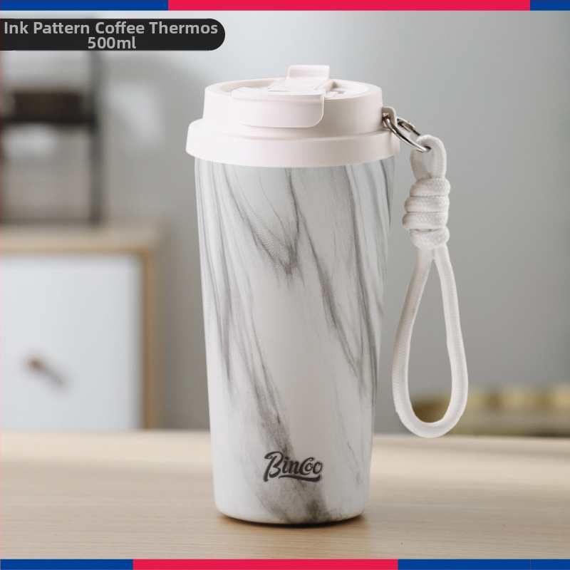 Bincoo kohvitass/fikseeritud pihustiga portselanist suure mahutavusega termoskruus retro värviväärtusega kaasaskantav tass