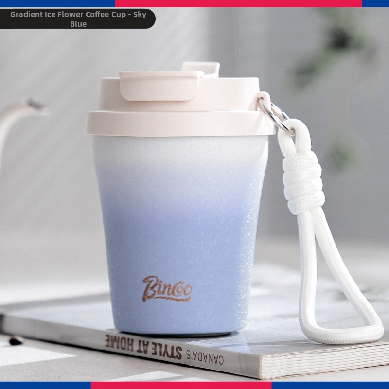 Bincoo kohvitass/fikseeritud pihustiga portselanist suure mahutavusega termoskruus retro värviväärtusega kaasaskantav tass