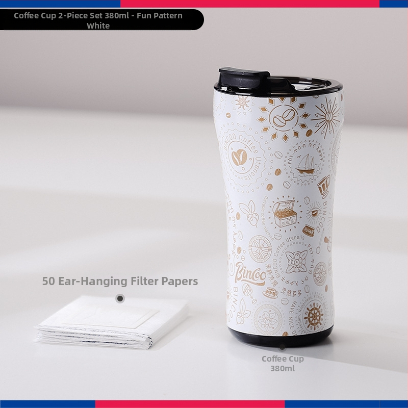 Bincoo kohvitass/fikseeritud pihustiga portselanist suure mahutavusega termoskruus retro värviväärtusega kaasaskantav tass