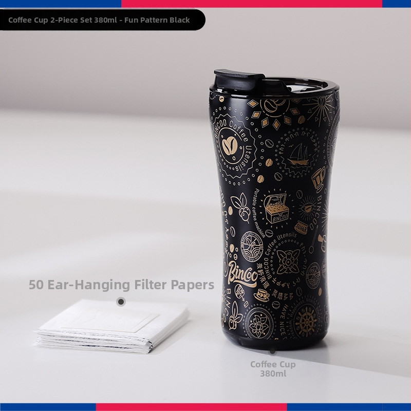 Bincoo kohvitass/fikseeritud pihustiga portselanist suure mahutavusega termoskruus retro värviväärtusega kaasaskantav tass