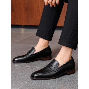 Vīriešu biznesa, formāli, uzvelkami mokasīni, rudens, īstas ādas, britu stila, pirmā slāņa, govsādas, kāzu, līgavaiņa apavi