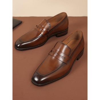 Vīriešu biznesa, formāli, uzvelkami mokasīni, rudens, īstas ādas, britu stila, pirmā slāņa, govsādas, kāzu, līgavaiņa apavi