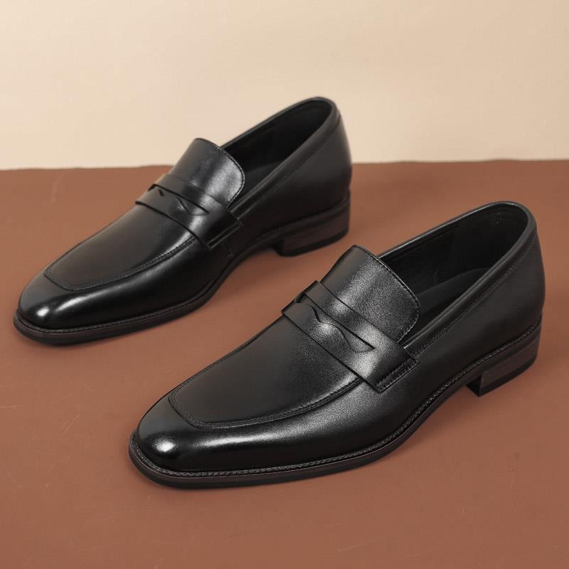 Vīriešu biznesa, formāli, uzvelkami mokasīni, rudens, īstas ādas, britu stila, pirmā slāņa, govsādas, kāzu, līgavaiņa apavi