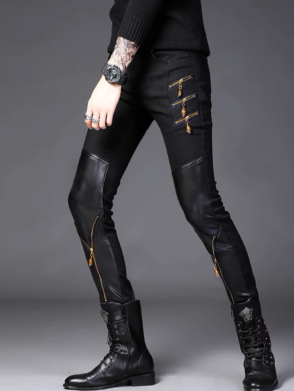 2024 őszi farmernadrág, férfi új, rugalmas, karcsúsított, lezser, négy évszakos, fekete, kis méretű, egyenes szárú, karcsúsított, ifjúsági karcsúsított nadrág