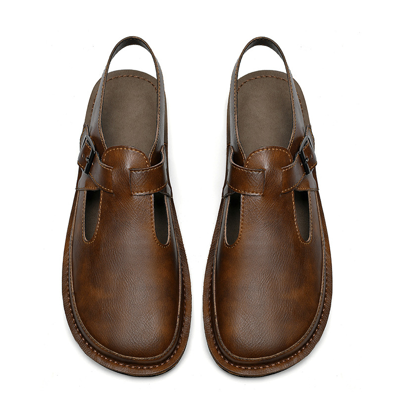 Sandale transfrontaliere pentru bărbați 2025, vară nouă, îmbrăcăminte de plajă, pantofi pentru bărbați, stil european și american, sandale plate distinctive