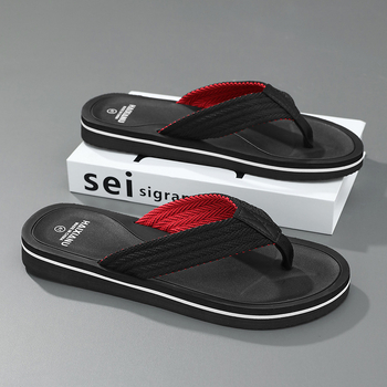 Лятно връхно облекло Корейски стил Модерни мъжки чехли Джапанки Удобни вътрешни и външни плажни джапанки Мъжки чехли