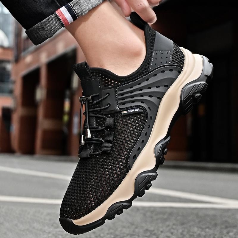 [Stoc disponibil] 2025 Sandale pentru bărbați, vară, exterior, cu vârf decupat, sandale pentru bărbați, antiderapante, rezistente la uzură, pantofi sport casual