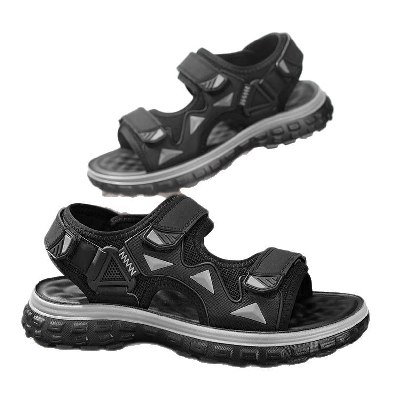 2025 tavaszi és nyári férfi új, nyitott orrú, divatos, mindenhez illő, mindennapi, hétköznapi, tépőzáras férfi szandál