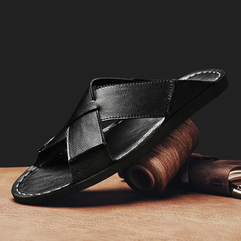 Νέες καλοκαιρινές παντόφλες θαλάσσης με ένα πόδι, μεγάλες σε πωλήσεις από το Amazon Live Broadcast για άνδρες, υπαίθριες δραστηριότητες, από γνήσιο δέρμα