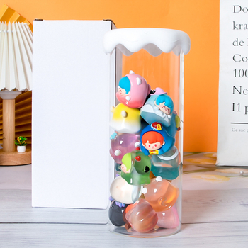 Χονδρική χαριτωμένη χάντρα σιτηρών βάζο αποθήκευσης διαφανές αγκράφα σύννεφο κάλυψη γυάλινο βάζο χαριτωμένο δώρο διακόσμησης κούκλας σιτηρών αποθήκευσης