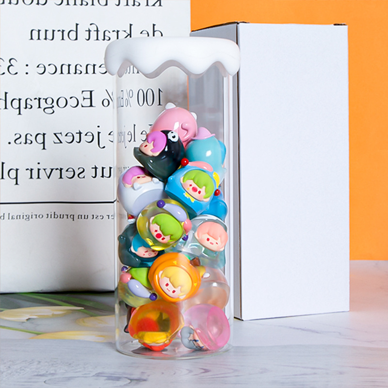 Nagykereskedelmi aranyos gabonagyöngyök tárolóedény átlátszó csattal felhőtakaró üvegedénybe aranyos gabonababa tároló dekoráció ajándék