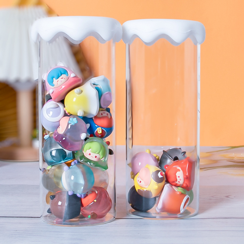 Nagykereskedelmi aranyos gabonagyöngyök tárolóedény átlátszó csattal felhőtakaró üvegedénybe aranyos gabonababa tároló dekoráció ajándék