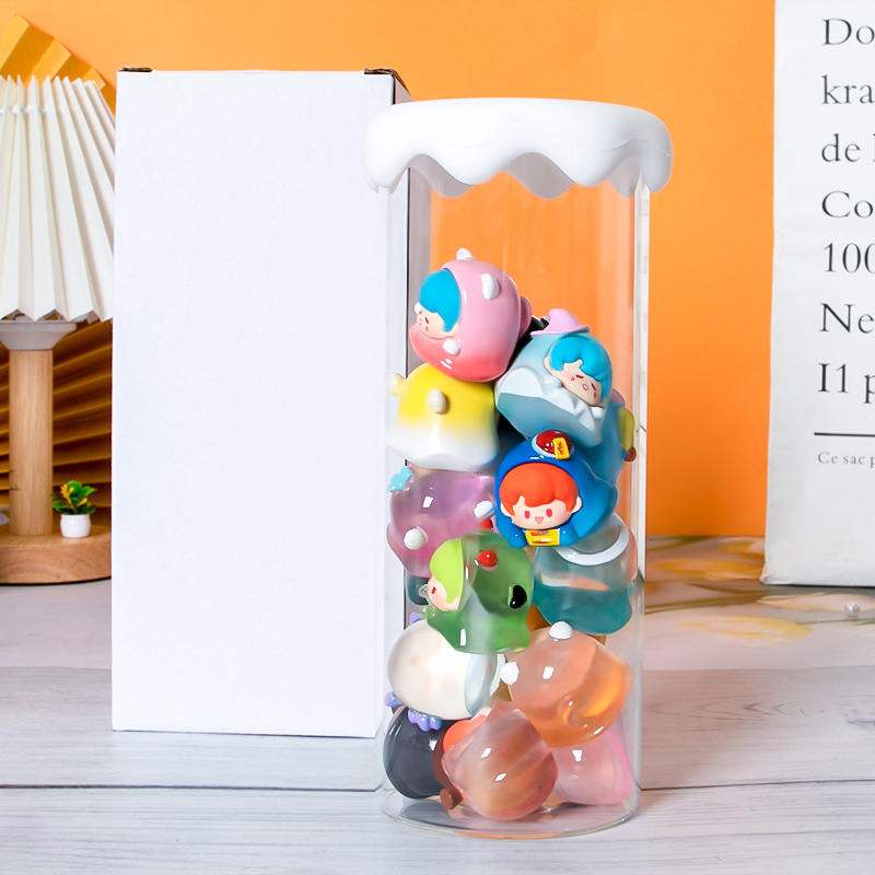 Nagykereskedelmi aranyos gabonagyöngyök tárolóedény átlátszó csattal felhőtakaró üvegedénybe aranyos gabonababa tároló dekoráció ajándék