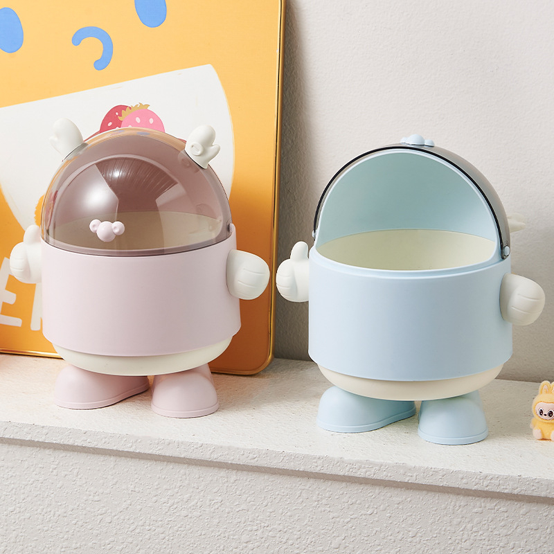 Interneta sarkanā darbvirsmas atkritumu tvertne Mājas biroja radošs mazs balts pūķis multfilmu uzglabāšanas muca Dažādu uzglabāšanas kaste Songtai vairumtirdzniecība