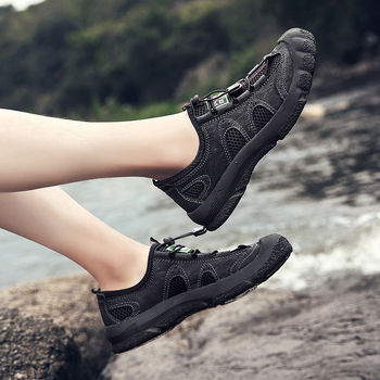 Νέα καλοκαιρινά ανδρικά casual παπούτσια, παπούτσια για υπαίθριες δραστηριότητες, παπούτσια για πεζοπορία, ευέλικτα γνήσια δερμάτινα, μοντέρνα παπούτσια, μεγάλο μέγεθος, διασυνοριακό μέγεθος 46, άνδρες