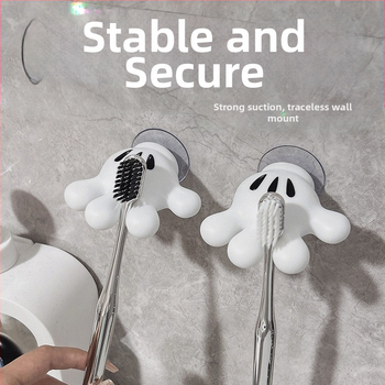 Kūrybingas animacinis dantų šepetėlių dėklas, skirtas namų apyvokos reikmenims, vonios kambariui, prie sienos tvirtinamas, be perforatorių, laikymo stovas, vientisas, kabliukų laikymo stovas