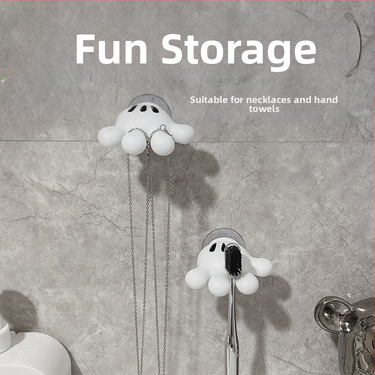 Креативен анимационен кобур за четка за зъби с длан, домакински стенен стелаж за съхранение без перфоратори, безшевна кука за съхранение